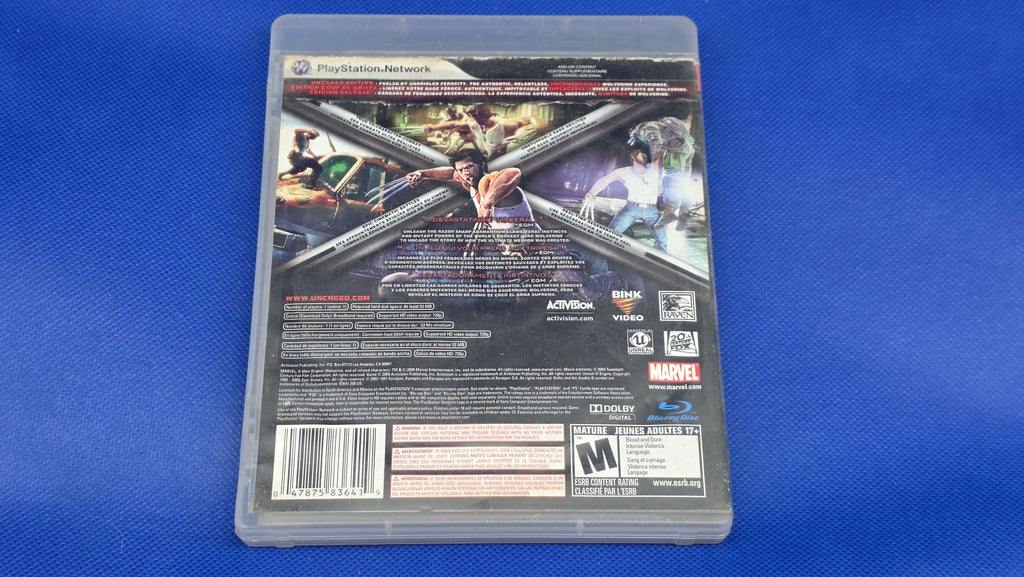 PS3  -  X-Men Origins: Wolverine Uncaged Edition  -  #844