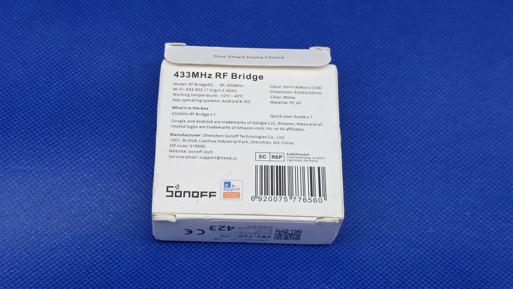 SONOFF RF BridgeR2 433 Smart Hub WiFi RF433MHz Wireless Controller Smart Gateway