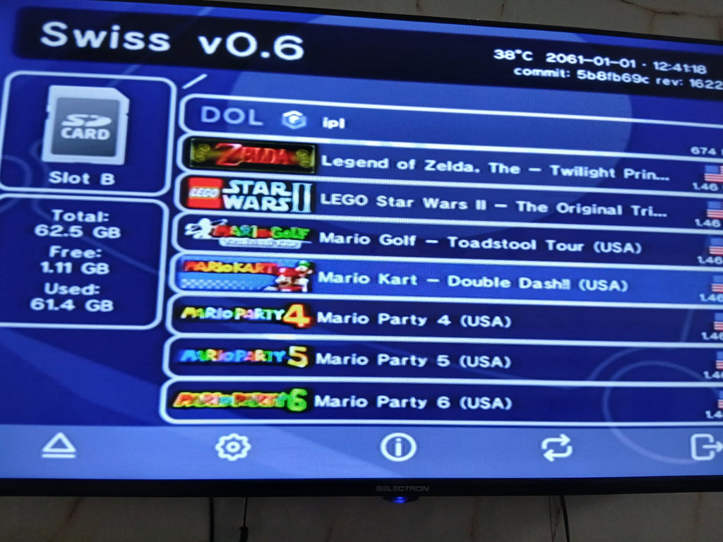 Gamecube Console - Hacked with PicoBoot. 64gb sd card. 40 games included.